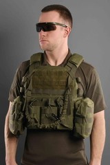 Plate carrier 2E, Type 1, with side protection pockets and pouches, Molle💛💙