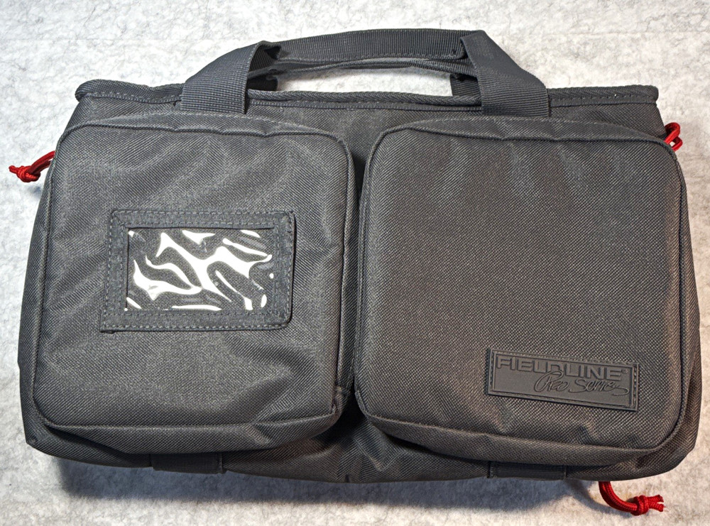 Fieldline Pro Series Tactical Gear Bag Gray/Red Zip Padded Handle