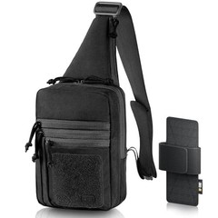 Black Loop Panel EDC Sling Bag – Ideal Tactical Crossbody for Everyday Use