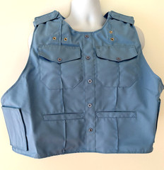 ABA Male Uniform Shirt Armor Carrier 4 Pocket Side Open 2XLT Light Blue NYPL