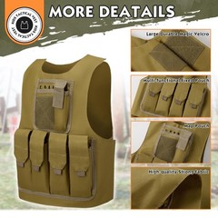 UNIVIVO Kids Tactical Vest Youth Army Costume for Boys Girls 8 10 12 14 Outdo…