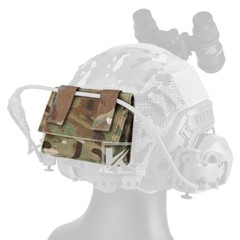 KRYDEX Tactical Helmet Counterweight Pouch Helmet Battery Pouch Pocket Hook Camo