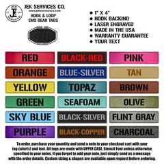 EMS Custom ID Tags – Paramedic EMT Bag Labels | 1” x 4” Hook & Loop | Engraved