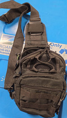 East West Black Tactical MOLLE Sling Bag, Zip Closure, External Pockets