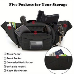 Fanny Pack Holster Tactical Concealed Pistol Waist Pouch Multifunctional Gun Bag