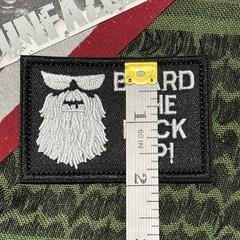 Beard Up! Patch 3×2.5” Hook & loop High Quality Embroidery