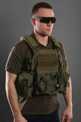 Plate carrier 2E, Type 1, with side protection pockets and pouches, Molle💛💙