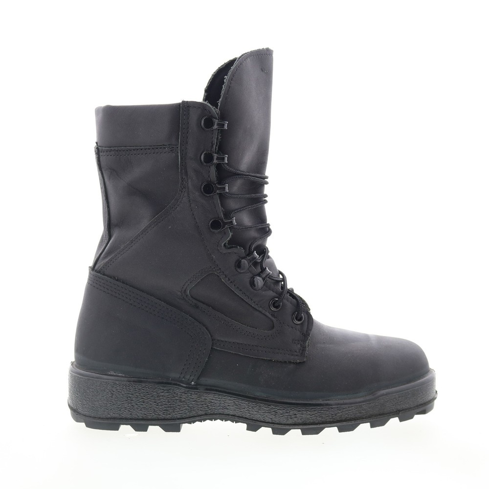 McRae Packed Navy Steel Toe Made In USA Mens Black Leather Tactical Boots