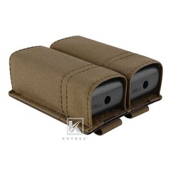 KRYDEX Tactical Double Stack 9mm Pistol Magazine Pouch Belt MOLLE Mounted Coyote