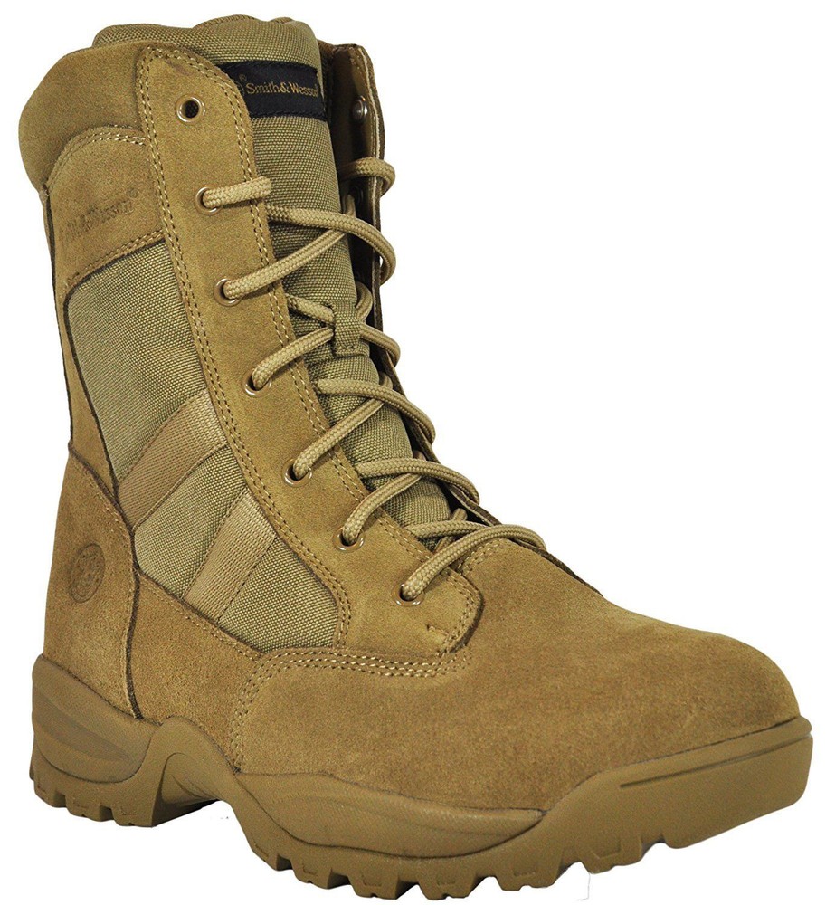 Smith & Wesson Breach 2.0 Men’s Tactical 8″ Side-Zip Boots – Coyote – Pre owned