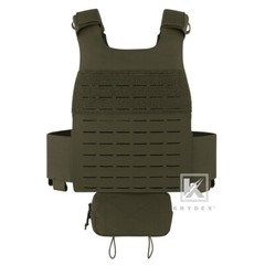 KRYDEX Low Vis Slick Armor Molle Carrier & Tactical Placard & Drop Pouch Green