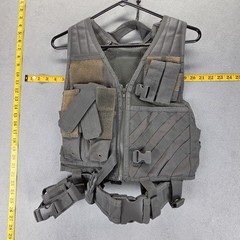 VISM Tactical Vest Mens Gray MOLLE Chest Protector Adjustable Hunting One Size