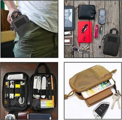 Tactical EDC Pocket Organizer Pouch, Mini Small Tool Storage Pouch Bag