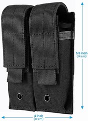 Tactical Molle 9mm Double Mag Ammo Pouch Military Pistol Open-Top Magazine Pouch
