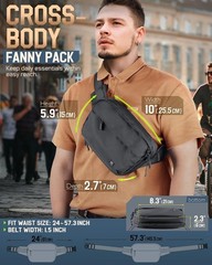Tactical Fanny Pack for Men Women, Security Carry Crossbody Bag, Anti Theft E…