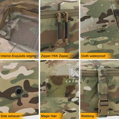 KRYDEX Tactical 4pcs Modular Pouch Set Outdoor Backpack Organizer Travel Pack