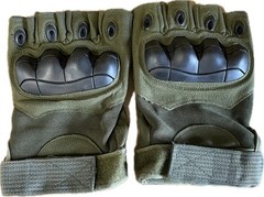 Tactical Fingerless Green Gloves Knuckle Protection Military Training Hunting