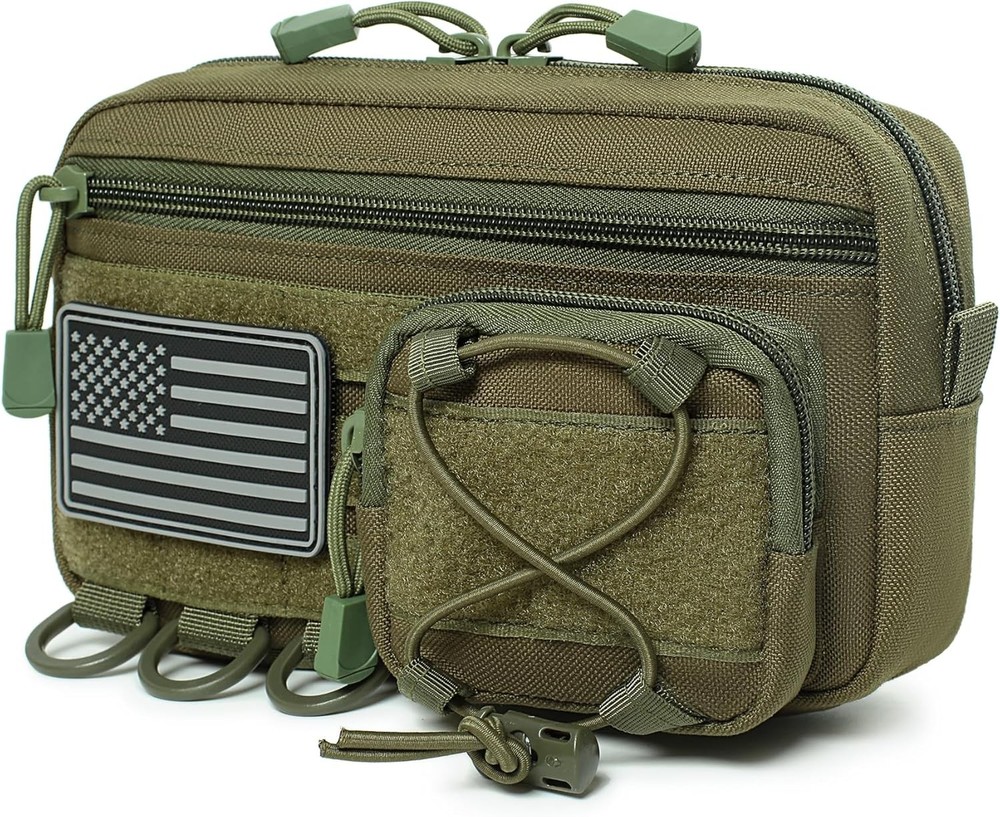 Tactical Molle Horizontal Admin Pouch with Front Drawstring Pocket EMT Pouch EDC