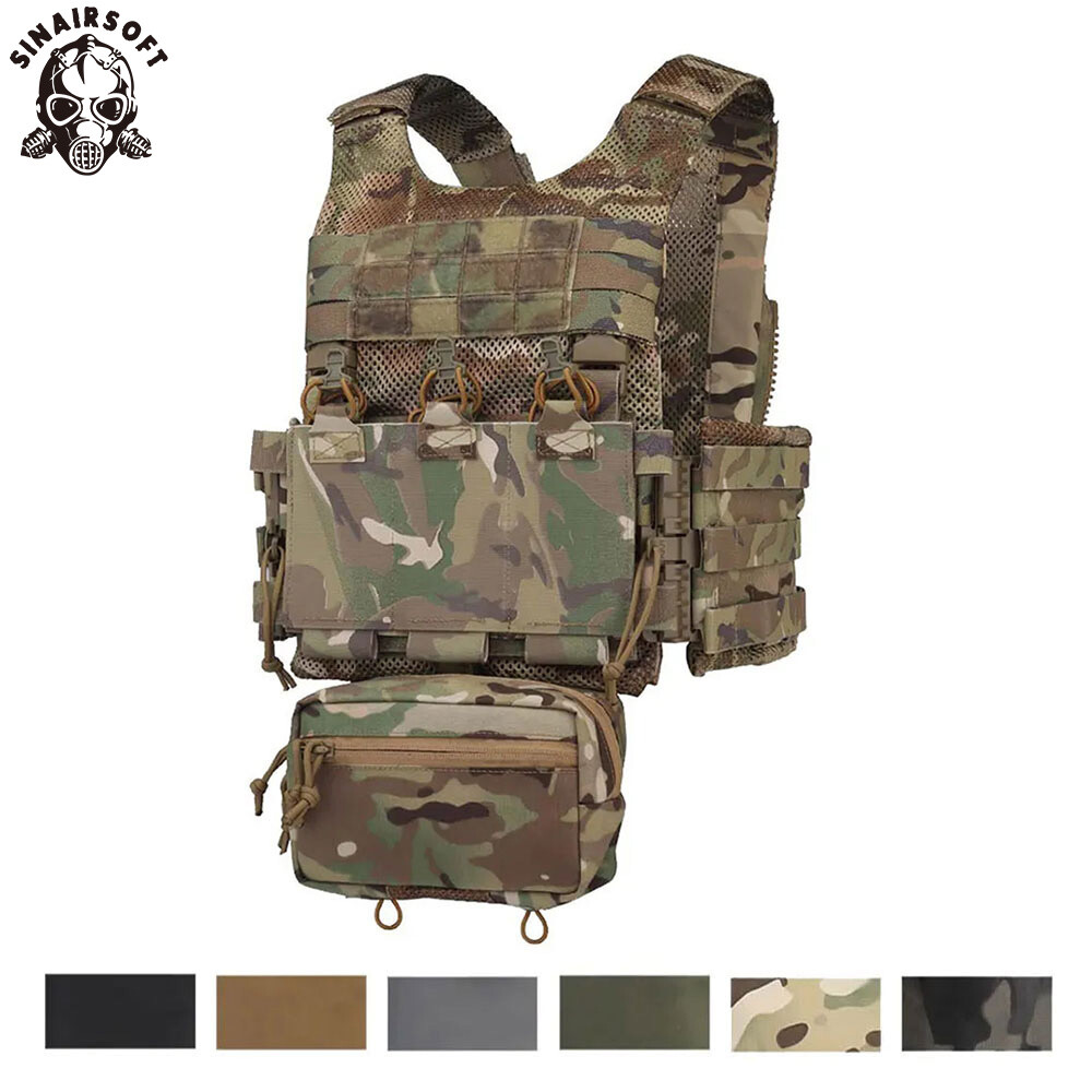 Military Plate Carrier Tactical Vest Quick Release OTB LV119 Body Armor w/ Pouch