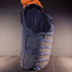 PB Tactical 3A Carrier Vest Size Medium Long Blue Ballistic IIIA, Vented Padding