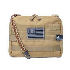 Large Tactical Molle Admin Pouch with Morale Patch and Paracord Tether Super HD