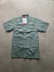 NWT Tru Spec Short Sleeved Full Zip Tactical Shirt Rip Stop Cotton Olive XS R