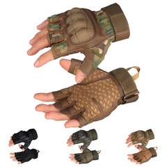 Tactical Half Finger Gloves Knuckle Protection Army Military Combat Fingerless