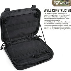 Water-Resistant Tactical Molle Utility Pouch – Clamshell Design, Black, 9.5″