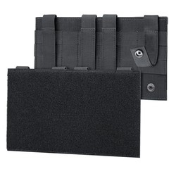 Molle Hook&Loop Panel, Mounting Placard Platform for Hook-Backing Black