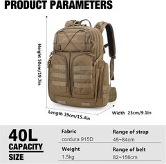 40L Tactical Backpack for Men – Versatile Cordura Gear for Hunting & Adventure