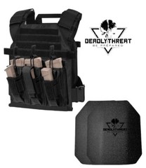 Active Shooter Molle Tactical Vest Plate Carrier With Level III Armor Plates