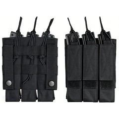 Tactical Triple Open Top Magazine Pouch Tactical Mag Carrier Holder MOLLE Back