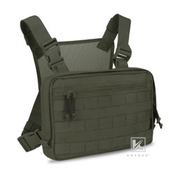 KRYDEX Chest Front Bag Chest Recon Bag MOLLE Pack Large Capacity Ranger Green