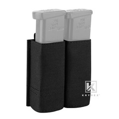 KRYDEX Tactical Double Stack 9mm Pistol Magazine Pouch Belt MOLLE Mounted Black