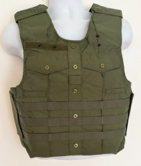 SAFARILAND Sacramento Uniform Shirt Armor Carrier Side Open 2 Pckt M Green Molle