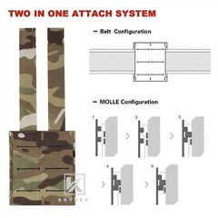 KRYDEX Tactical Double Stack Pistol Magazine Pouch Belt / MOLLE Mounted MC Camo