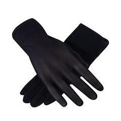 Men Driving Cycling Gloves Summer Full Finger Sun UV Protection black
