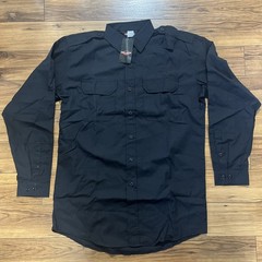 Men’s Black, Tactical Long Sleeve Tru-Gear Shirt by Tru-Spec – Size Large-Long