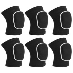 3 Pair L Dance Knee Pads Volleyball Protective Sponge Brace Black White