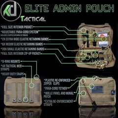 Large Tactical Molle Admin Pouch with Morale Patch and Paracord Tether Super HD