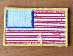 USA Embroidered Reverse American Flag Patch Iron On/Sew On Assault Forward Right