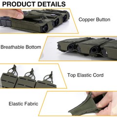 IDOGEAR Tactical LSR 556 Mag Pouch Triple Mag Carrier MOLLE Pouch Airsoft Gear