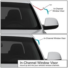Dna Motoring Set Of 4 Tape-On Window Rain Guards Compatible 2005-2014 Tacoma