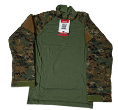 Tru-Spec TRU Woodland Digital 1/4 Zip Combat Shirt R/S Tactical Shirt