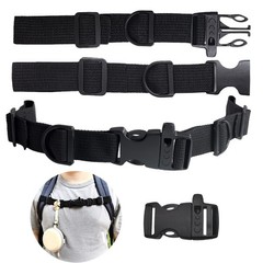 2 PCS Backpack Chest Strap Add on, Adjustable Sternum Adjustable, Black