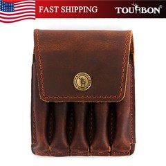 TOURBON Leather Rifle Bullets Ammo Belt Holder Pouch Cartridge Shell Wallet US