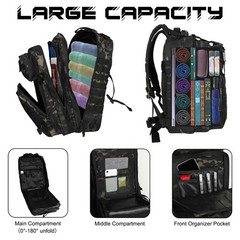 WOLT Military Tactical Backpack for Men 45L Molle Large, Camouflageblack