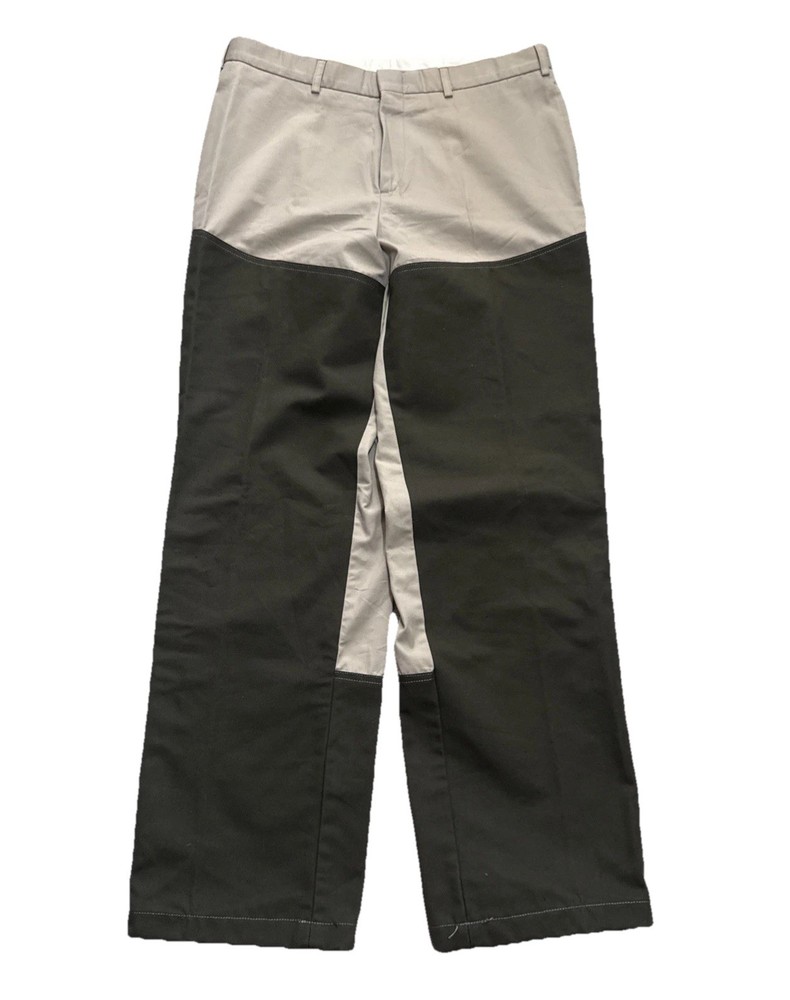 Staffords Upland Pants Size 12R 34×31 Two Tone Khaki Canvas Hunting Brush Guard
