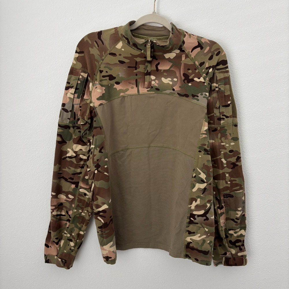US Military Tactical Combat Shirt Men’s XL 1/4 Zip Camouflage Elbow Pads Uniform