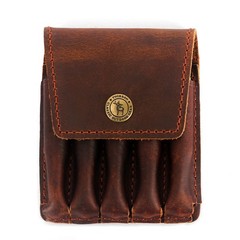 Tourbon Leather Rifle Cartridges Carrier Pouch Ammo Case Bullets Wallet for Belt